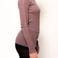 Maglia a coste glitter girocollo