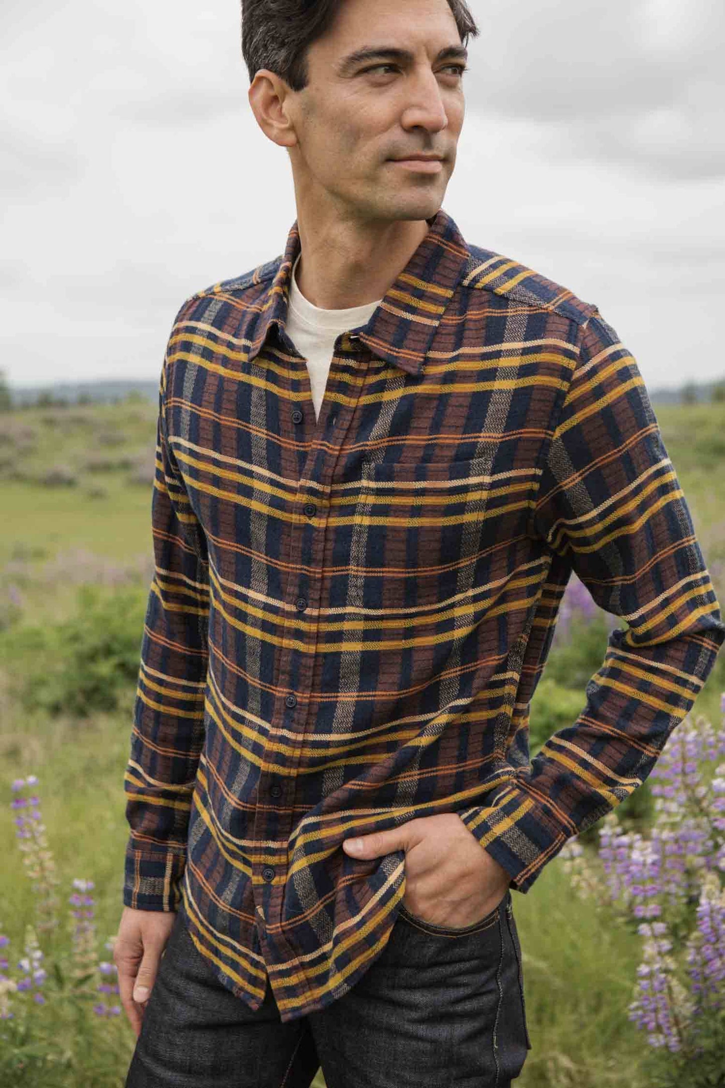 Camicia Larson a quadri Alba del Deserto