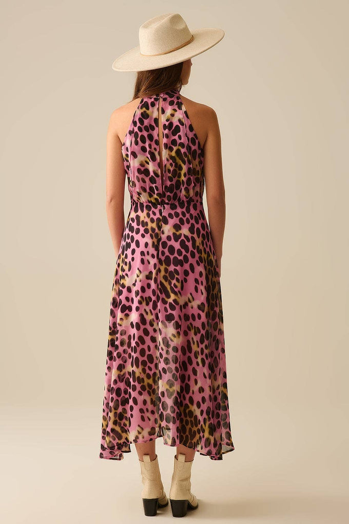 Vestito midi romantico in viscosa color bordeaux