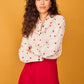 Camicia Bellota bianca con cuori ricamati