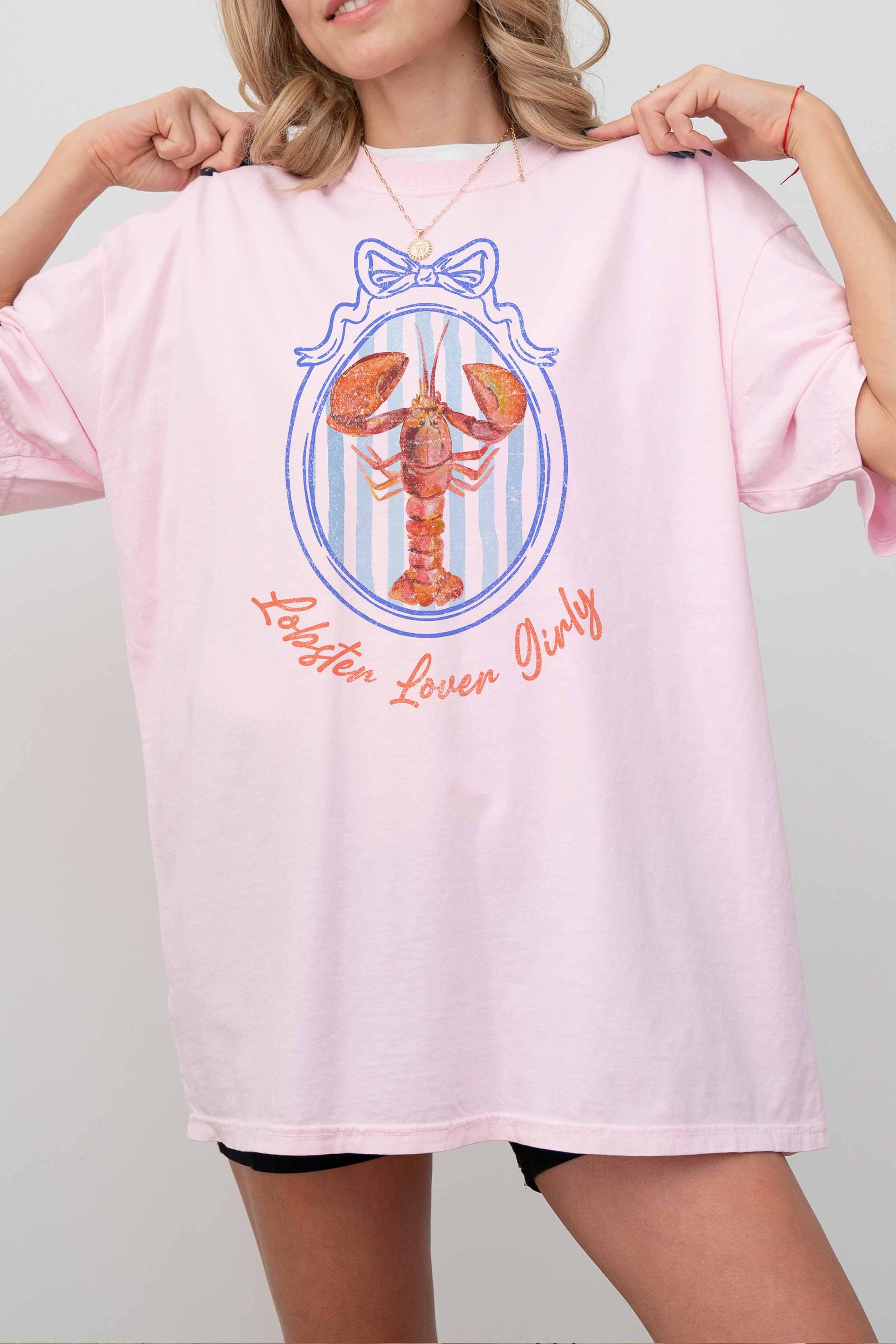 T-shirt oversize con stampa aragosta