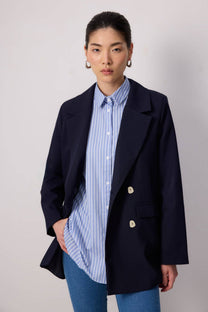 Blazer doppiopetto con bottoni effetto conchiglia