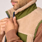 Gilet sherpa unisex con zip senza maniche color naturale