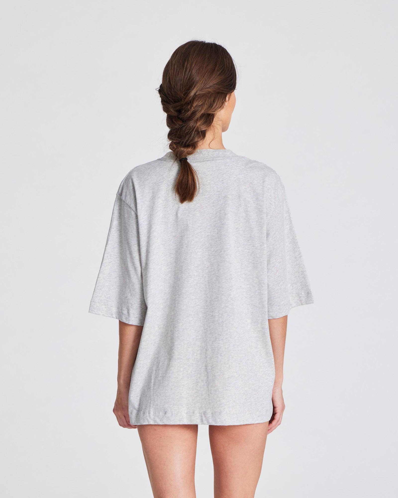 T-shirt Oversize in Cotone Biologico GOTS Grigio Melange