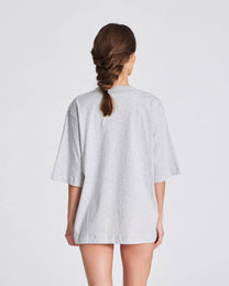 T-shirt Oversize in Cotone Biologico GOTS Grigio Melange