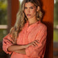 Blusa a righe con volant
