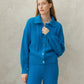 Cardigan polo in misto cashmere con trecce