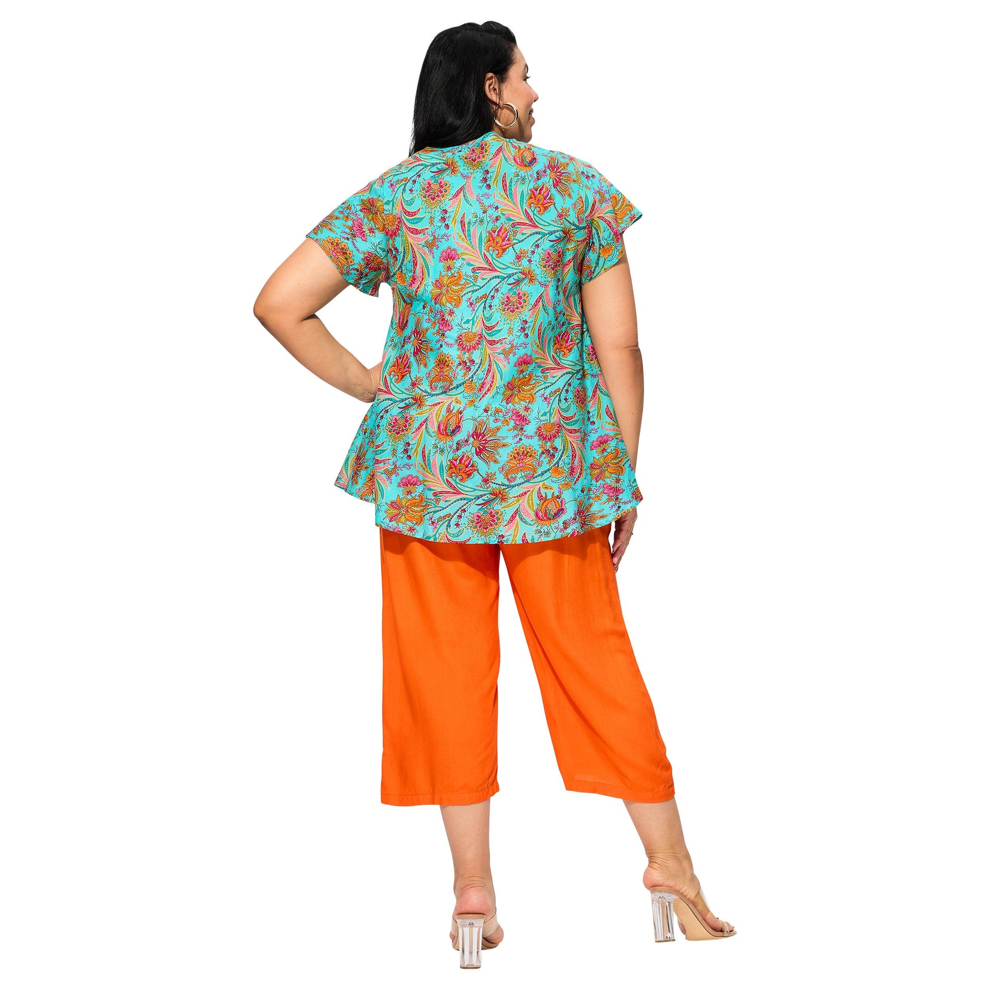 Camicetta estiva boho in voile di cotone a maniche corte