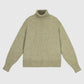 Maglione dolcevita aderente color salvia