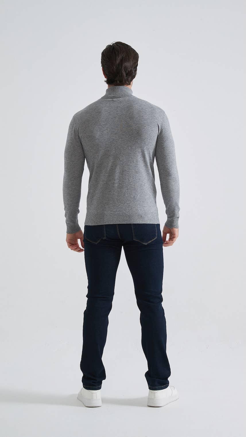 Dolcevita uomo effetto cashmere grigio argento