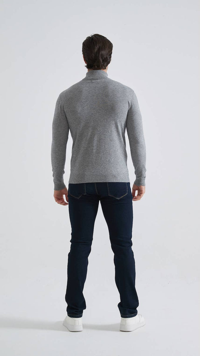 Dolcevita uomo effetto cashmere grigio argento