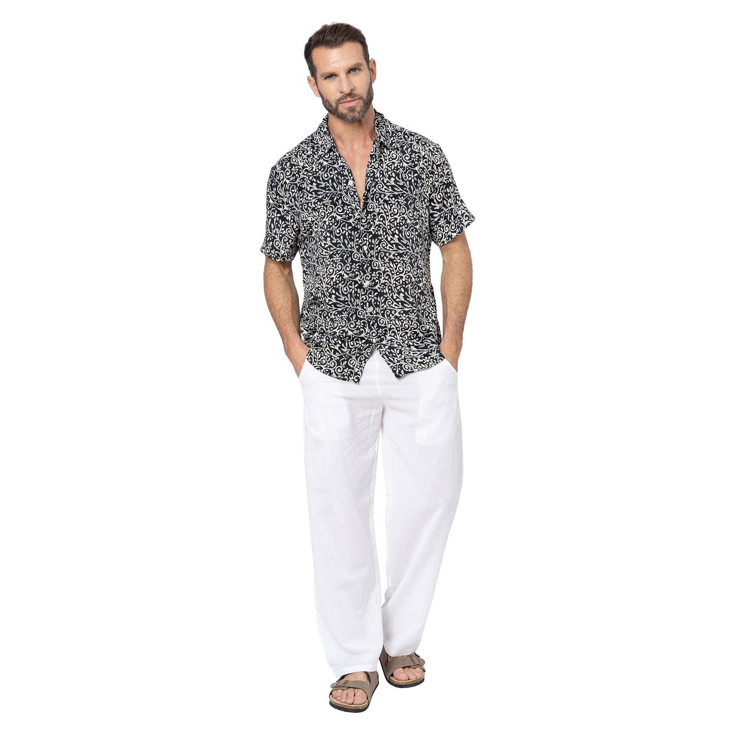 Camicia estiva a maniche corte con stampa