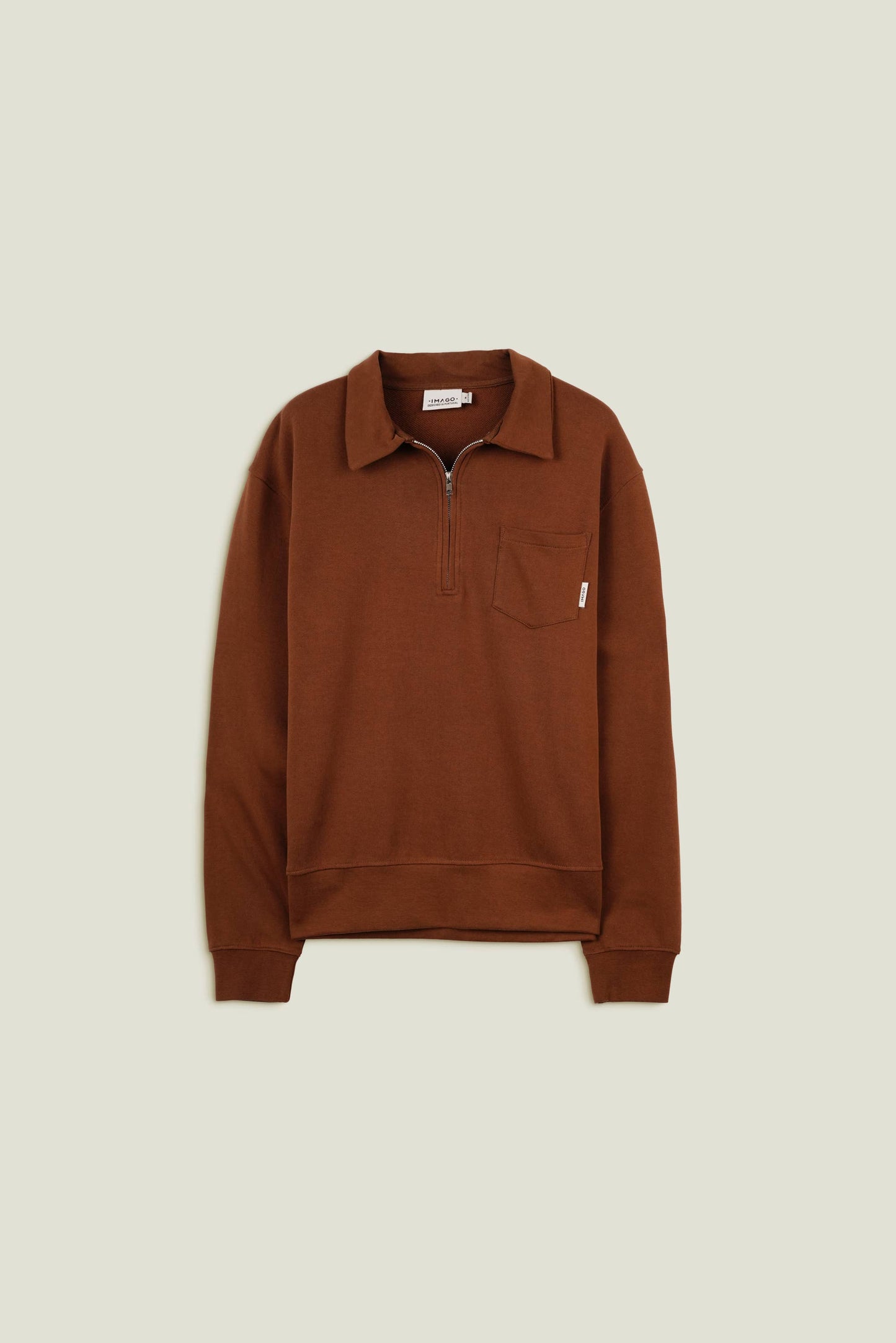 Felpa Earth con zip e collo polo