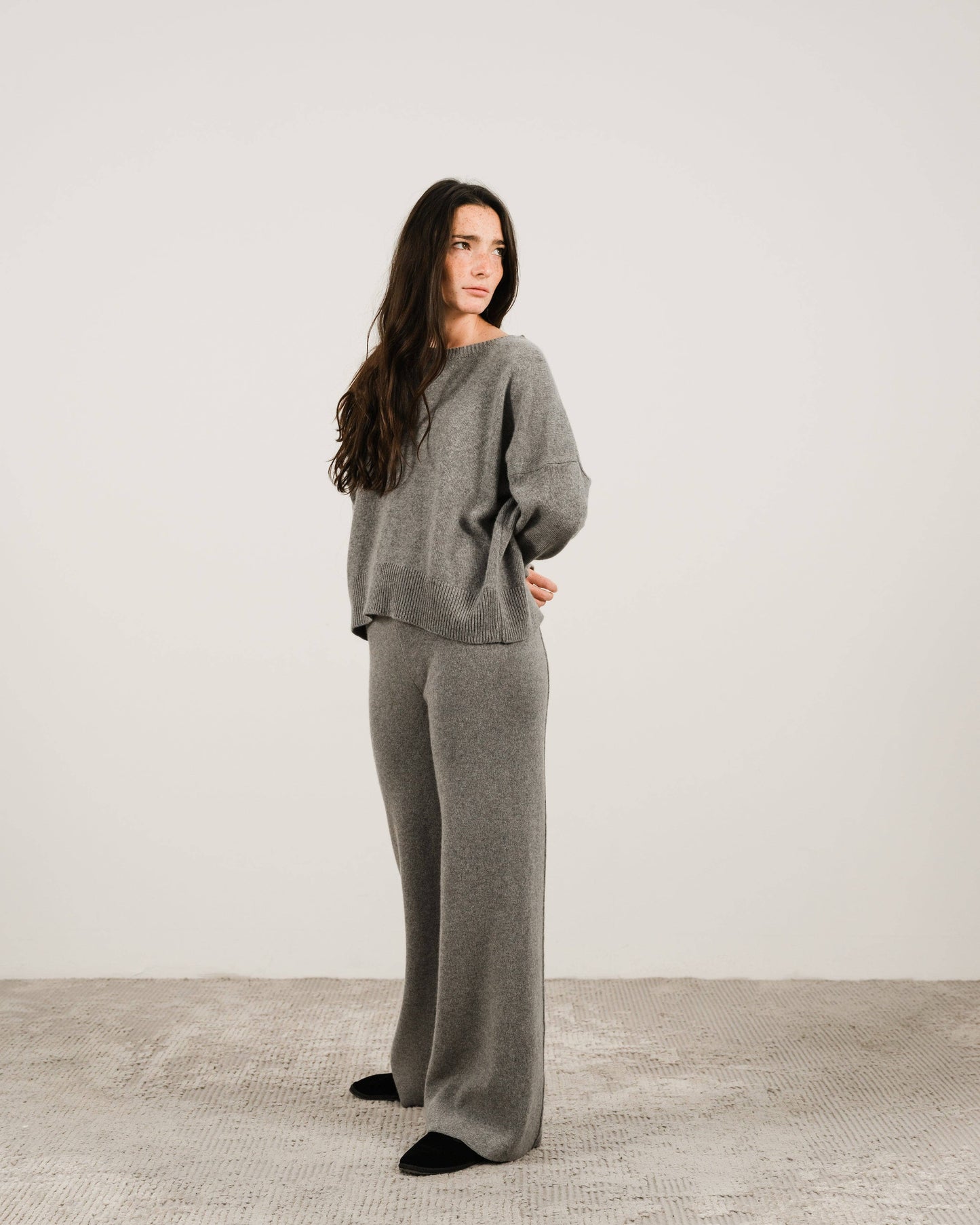 Maglione girocollo rilassato in misto cashmere