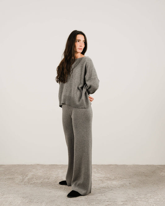 Maglione girocollo rilassato in misto cashmere