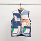 Gilet trapuntato smanicato con stampa cavalli