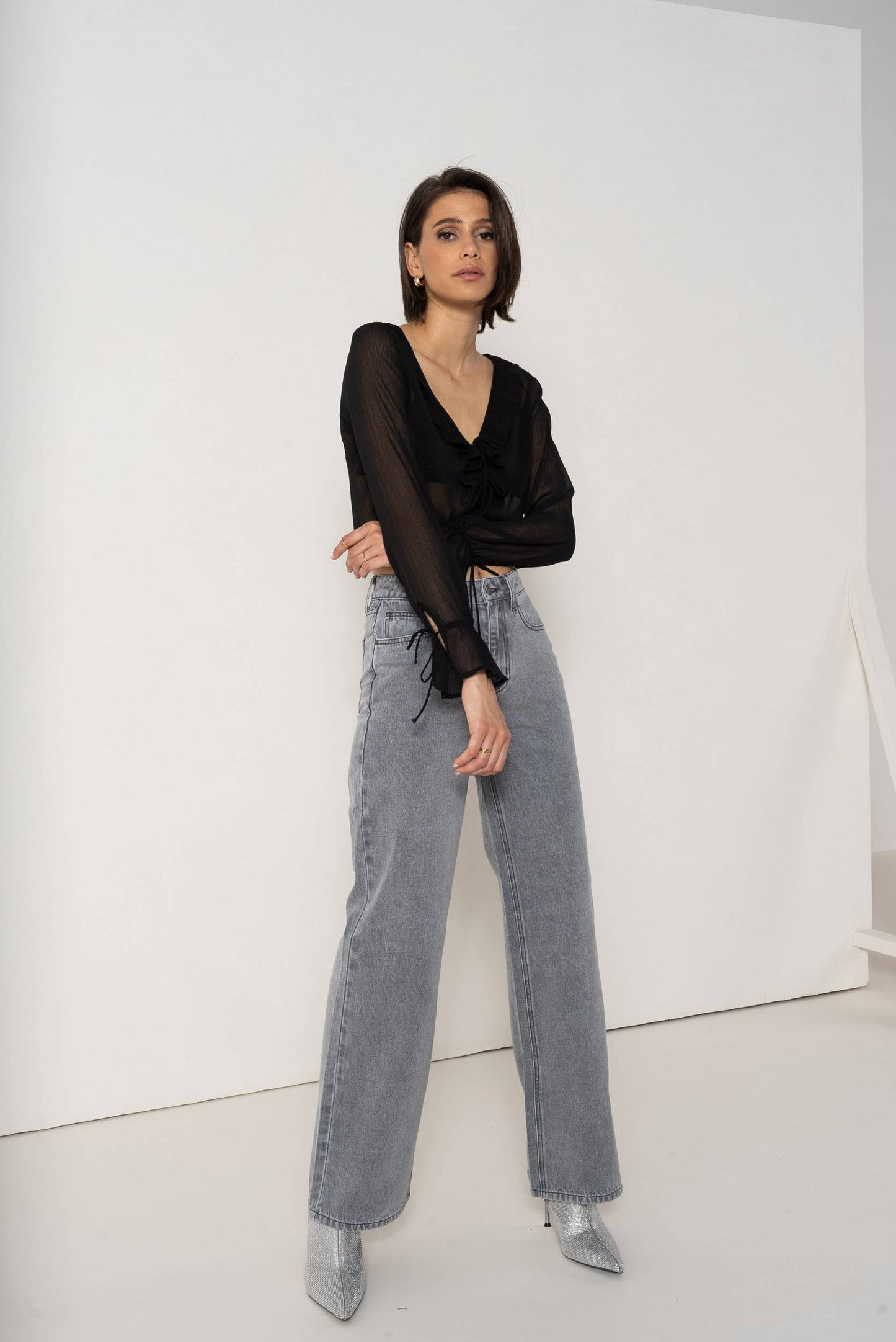 Jeans a Vita Alta Wide Leg Celestin