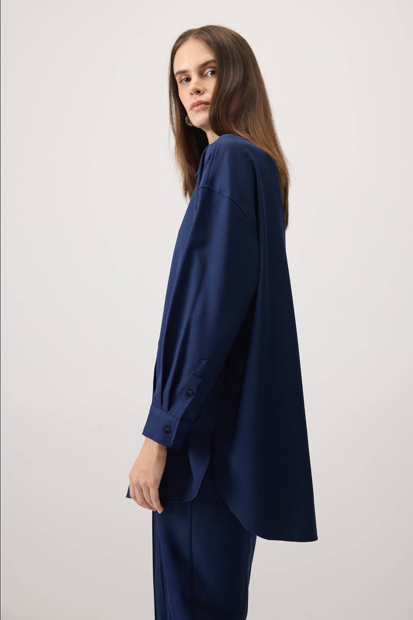 Camicia oversize comfort blu navy