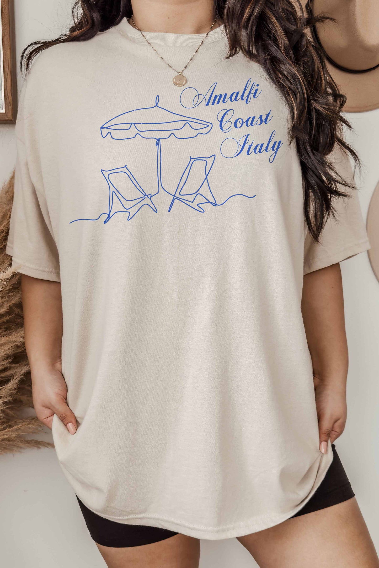 T-shirt oversize con grafica Amalfi Coast