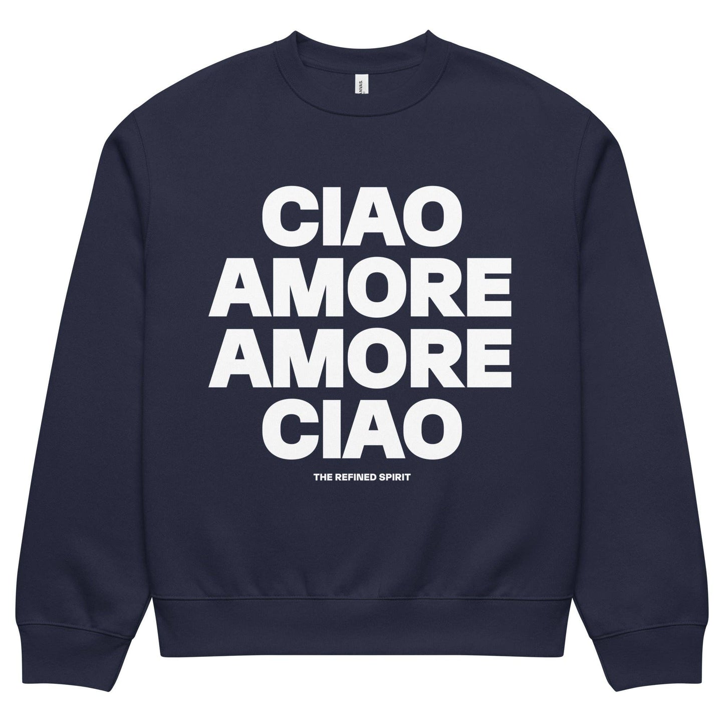 Felpa oversize pesante unisex “Amore Ciao”