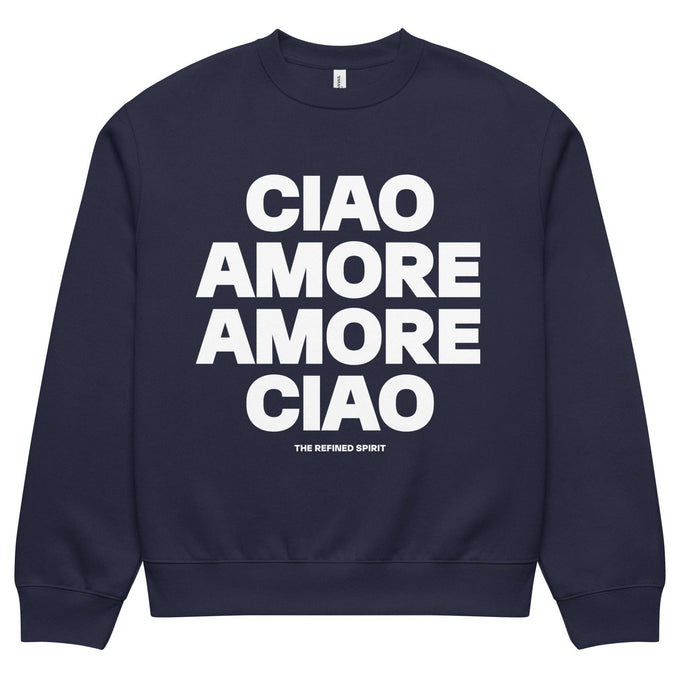 Felpa oversize pesante unisex “Amore Ciao”