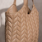 Borsa shopper trapuntata in ecopelle