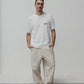 T-shirt cropped bianca oversize in cotone biologico