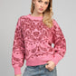 Maglione oversize jacquard bandana rosa caramella
