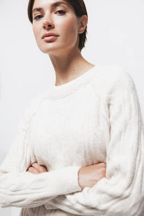 Maglione in maglia strutturata con maniche raglan