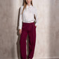 Pantaloni a pieghe a vita alta da donna
