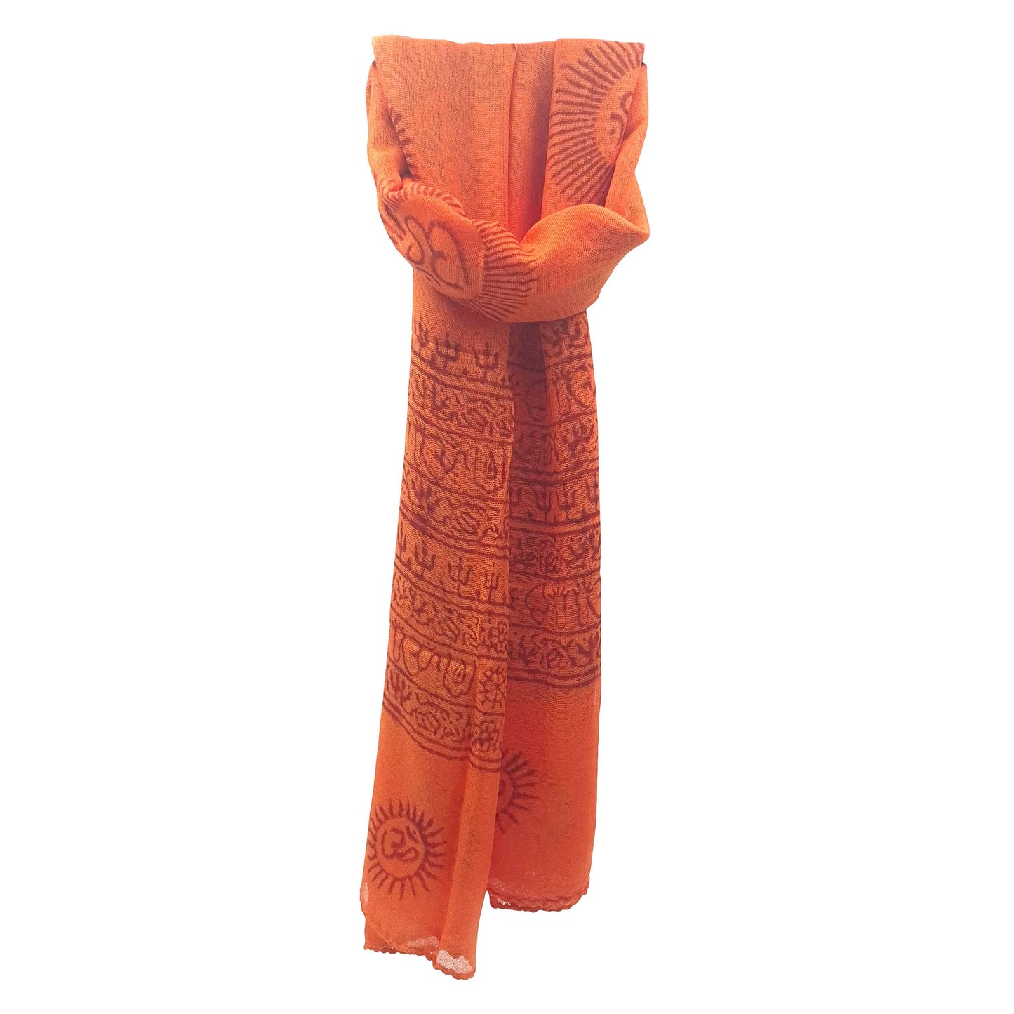 Foulard estivo boho in viscosa arancione