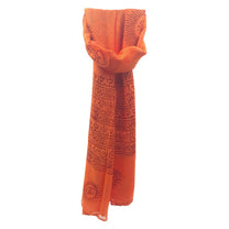 Foulard estivo boho in viscosa arancione