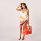 Shopper in cotone biologico con stampa bandana arancione