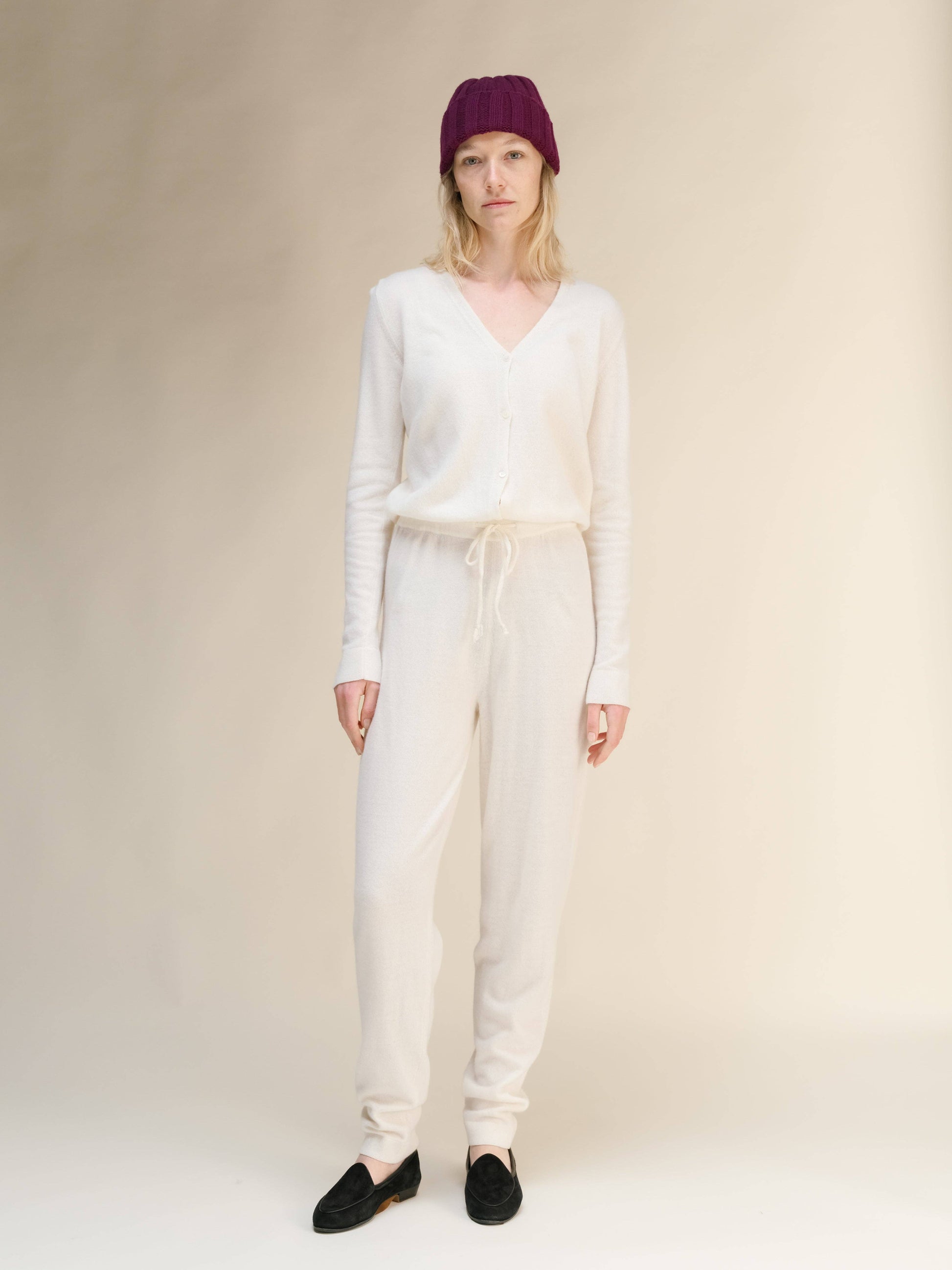 Berretto a coste in misto cashmere