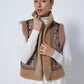 Gilet western ricamato con dettagli effetto pelle