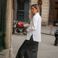 Camicia bianca classica in cotone elasticizzato