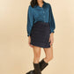 Shorts gonna Salomé a vita alta con zip invisibile