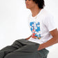 T-shirt grafica pagoda giapponese in cotone biologico