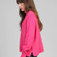 Maglione dolcevita caldo fucsia da donna