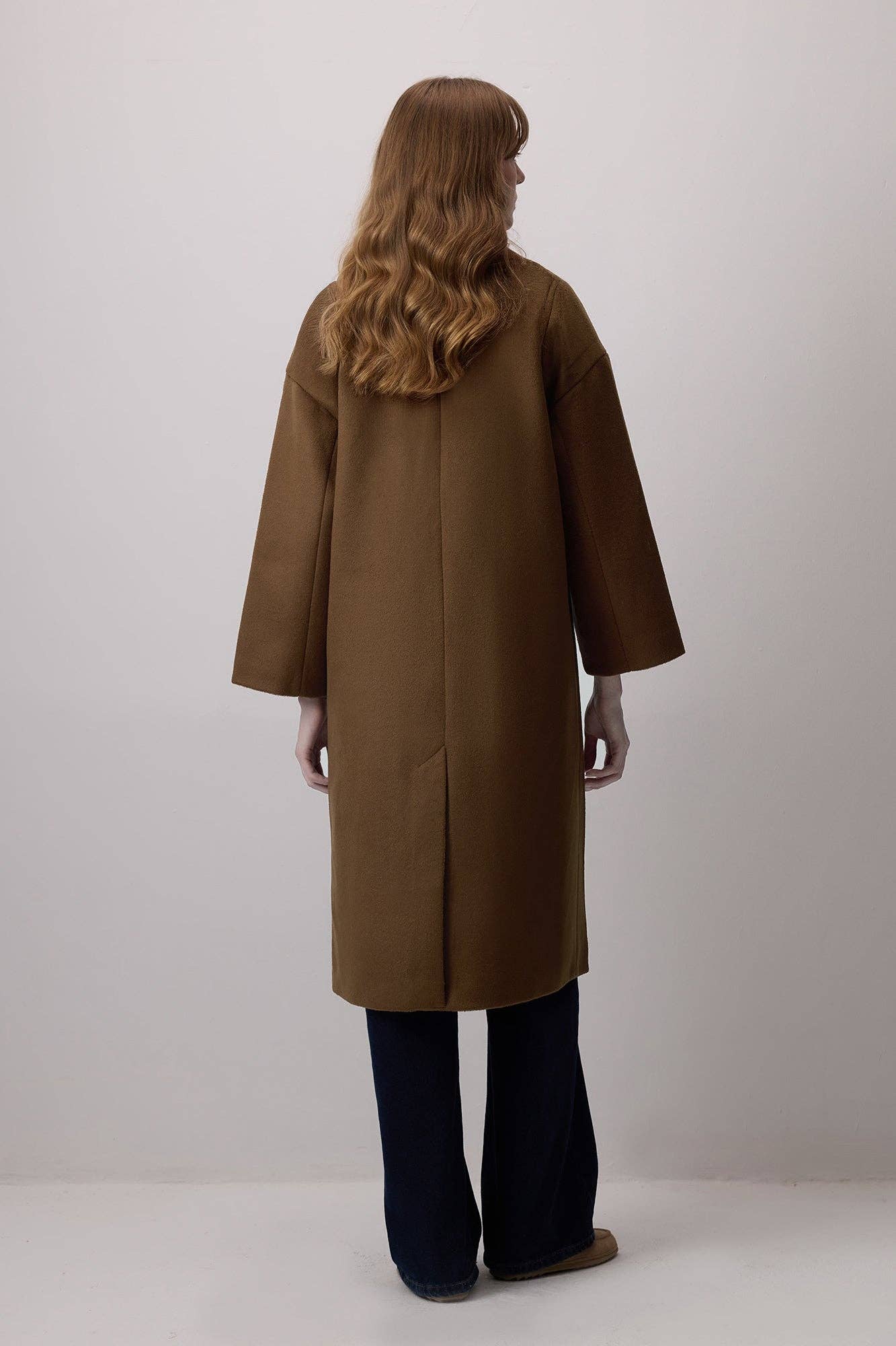 Cappotto oversize doppiopetto marrone