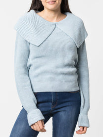 Maglione in maglia con maxi collo a scialle