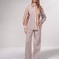 Tunica a righe in cotone con colletto a camicia