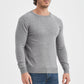 Maglione girocollo grigio effetto cashmere da uomo