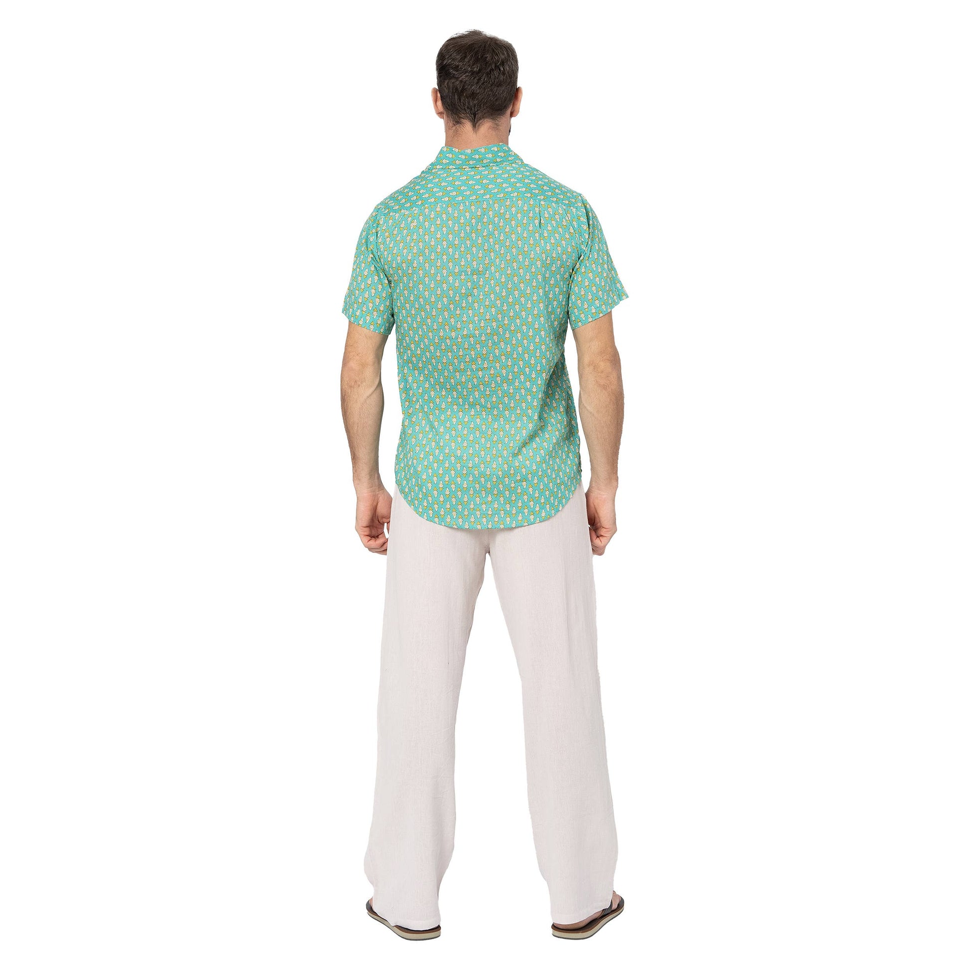 Camicia estiva a maniche corte in voile di cotone