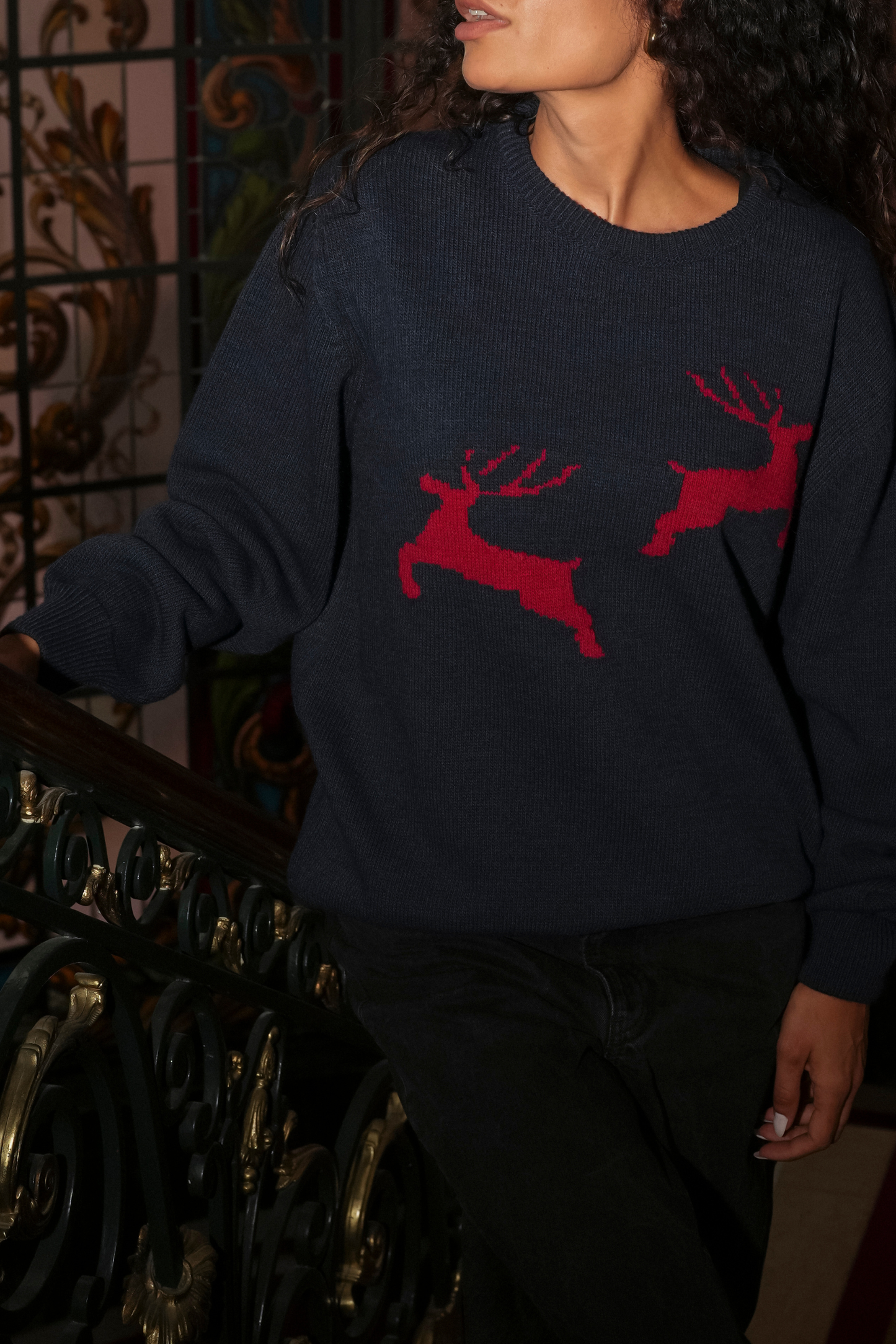 Maglione unisex con renne