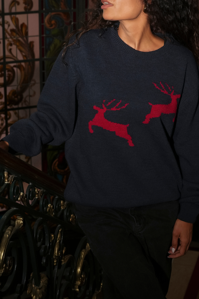 Maglione unisex con renne