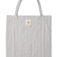 Borsa tote in cotone organico a righe bianco e blu