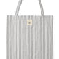 Borsa tote in cotone organico a righe bianco e blu