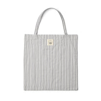 Borsa tote in cotone organico a righe bianco e blu