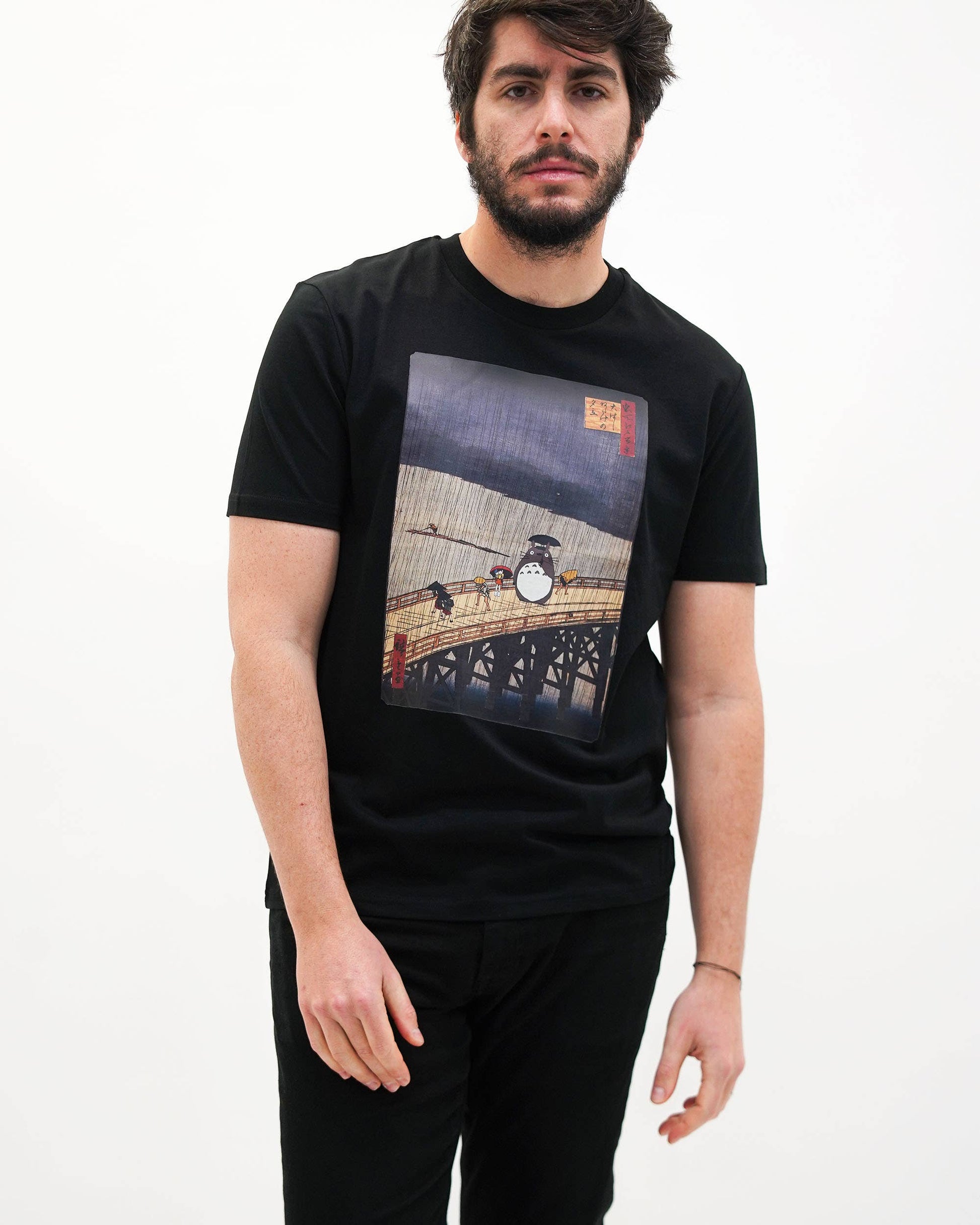 T-shirt grafica Totoro “Floating Rain” in cotone biologico